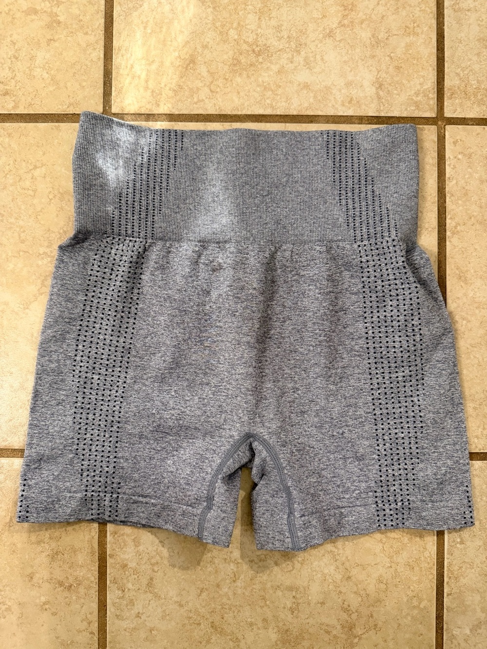 EUC Gray Seamless High-Waisted Workout Shorts